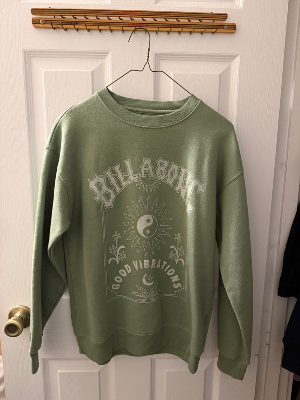 Billabong Sage Green Good Vibrations Crewneck Sweater